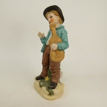 Vintage Brinn&#39;s Figurine Boy with Guitar Fiddle Porcelain Made in Taiwan... - £8.63 GBP