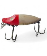 Vtg Heddon River Runt Spook Sinker fishing fly, red &amp; white w dual hooks - $40.64 CAD