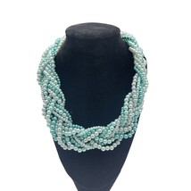 Shades of Green Twisted Pearl Necklace and Earring Set by Sophia Collection - £13.62 GBP