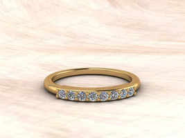 CZ Diamond Lab Created Round Gemstone Sterling Silver Women Ring jewelry  - £39.54 GBP