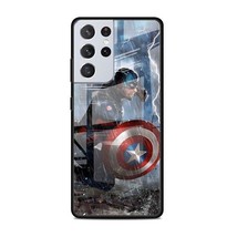 Marvel&#39;s, Captain America 9, Tempered Glass Samsung Galaxy S21 Cases - 5G Plus - £17.53 GBP