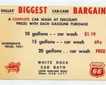 White Rock Car Bath Postcard Garland Road Dallas Texas Biggest Car Care ... - $17.82