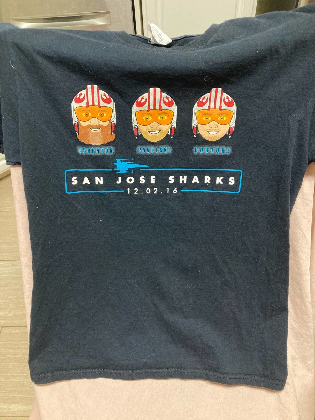 Hard To Find San Jose Sharks 2016 Star Wars Promo Shirt Size M - £15.82 GBP