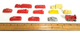 Vintage MPC Plastic Miniature Fire Trucks /Cars Toy Lot of 12 Red Yellow &amp; Gray - £22.14 GBP