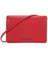 Karl Lagerfeld Paris Nicolette Crossbody Handbag Crimson Red Quilted Lea... - $76.99