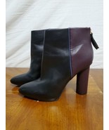Cabi Bisset Leather Black Mulberry Color Block Booties Boots Size 10 Shoes - €21,70 EUR