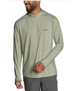 Eddie Bauer Mens Hoodie Green Moisture Wicking UPF 50+ Stretch Tagless Logo - $51.18 CAD+