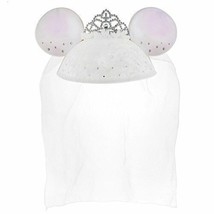 Disney Parks Exclusive Mickey Minnie Bride Ears Hat Veil - £31.02 GBP