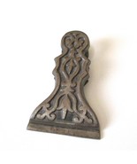 Vintage Cast Metal Victorian Letter Clip Embossed Scroll Design 4&quot; Long - £22.25 GBP