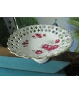 German Compatible with Antique Footed Floral Ceramic Dish Laced Borders ... - $98.74 CAD
