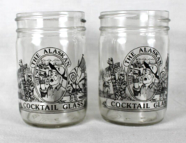 2- Alaskana 77 The Alaskan Cocktail Glass 10 Fl.Oz Mason Jar Clear w/Black Label - £21.24 GBP