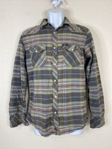 Tank Farm Men Size M Green Plaid Button Up Shirt Long Sleeve Modern Casu... - £5.79 GBP