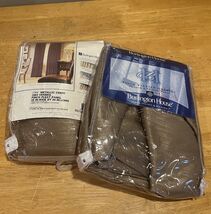 Vtg (2) Burlington House Metallic Crepe Drapery Panels Pinch Pleated 25x84&quot; - $49.49