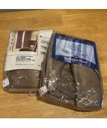 Vtg (2) Burlington House Metallic Crepe Drapery Panels Pinch Pleated 25x84&quot; - $904.22 MXN