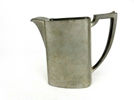 Rectangle Pewter Water Pitcher, Squared Bar Handle, Queen City SIlver Company - £100.14 GBP