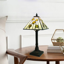 Fine Art Lighting Tiffany Style Vintage Bronze Stained Glass Nightstand Lamp  - £81.76 GBP