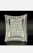 1.5ct Diamanti Finti Uomo XL Tema Anello 14k Placcato Oro Bianco - £186.11 GBP