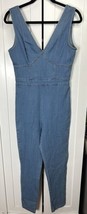 Blashe Womens Sleeveless Stretch Denim Jumper Jumpsuit Size Medium Zip Up - $19.64