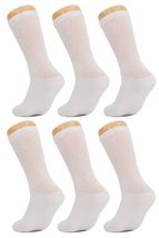 AWS/American Made White Diabetic Crew Socks for Men Loose Fit Socks with Non Bin - £13.36 GBP