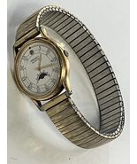 Seiko Moon Phase Watch Men 31mm White Dial Gold Tone Date 6F22-7020 New ... - €115,51 EUR