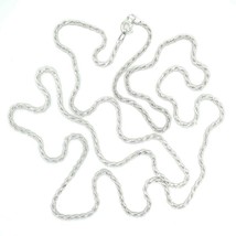 1.5 mm Rope 30 inch Chain REAL Solid Sterling Silver Gold 6.7 g - £58.24 GBP