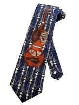 Mens Violin String Instrument Cello Orchestra Symphony Necktie | Navy Bl... - $14.80
