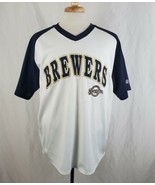 Milwaukee Brewers Jersey Shirt XL Pullover Sewn Embroidered Blue White P... - £17.27 GBP