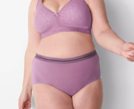 Lane Bryant CACIQUE Cotton Wide Waist Brief Panty PURPLE Plus Sz 30/32 5... - $15.35