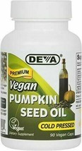 Deva Nutrition Vegan Pumpkin Seed Oil Capsules Cold Pressed 90 Vegcaps Count - £11.08 GBP