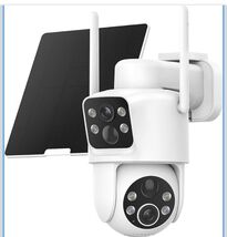 Solar Security Dual Lens Camera Outdoor Home 2K Wifi 360* Wireless IP Ca... - $59.39