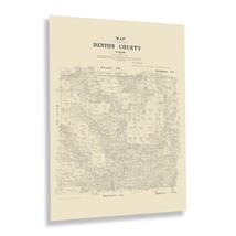 1879 Denton County Texas State Map Print Wall Art Poster - £32.06 GBP+