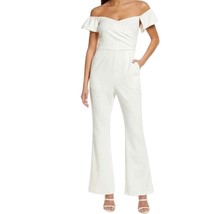 Chelsea28 Womens Jumpsuit Ivory Stretch Surplice Neck Short Sleeve Flare... - £36.52 GBP
