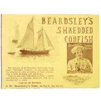 Beardsley&#39;s Shredded Codfish 1897 Advertisement Victorian Fishermen ADBN... - $372.61 MXN