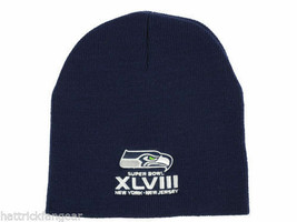 Seattle Seahawks - NFL Football Super Bowl XLVIII Knit  Hat/Beanie  Blue - $18.04