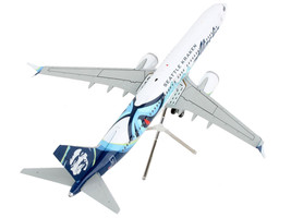 Boeing 737 MAX 9 Commercial Aircraft Alaska Airlines - Seattle Kraken White w Bl - £86.98 GBP