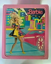 Vintage 1989 Mattel Barbie Doll Pink Fashion Vinyl Carry Case Trunk Wardrobe BD7 - £31.85 GBP