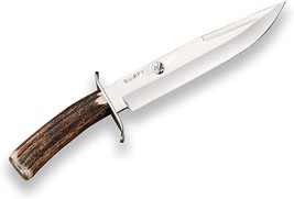 Bumpy Deer Antler Handle Stainless Steel Hunting Knife, 8.07&quot; Drop Point... - £114.19 GBP