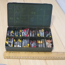 Vintage Assorted Lot of Slide Base Telephone Light Bulbs in Metal Case L... - $34.99