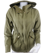 Anthropologie Anorak Jacket Womens S Olive Drab Love Tree Hooded 100% Co... - €17,99 EUR