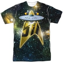 Star Trek 50th Anniversary USS Enterprise Ship Sublimation T-Shirt 2X NE... - $28.05