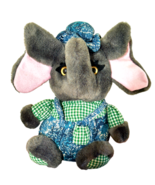 Vintage Kuddle Me Kellytoy Elephant Stuffed Animal Plush 11&quot; Blue Green ... - £9.05 GBP