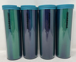 Starbucks 16 oz Double Wall Insulated Blue Green Lenticular Clear Tumble... - £46.91 GBP