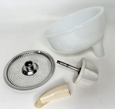 Sunbeam Mixmaster Milk Glass Juicer Attachment Bowl, Strainer, Reamer, &amp;... - £23.32 GBP
