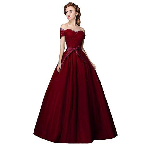 Off The Shoulder A Line Long Formal Prom Quinceanera Dresses Wine Red US 8