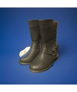 Wonder Nation Girl’s Zip up Boots Size 7 Black Silver Buckle Studs - $225.99 MXN