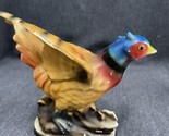 Vintage MCM Hand Painted Colorful PHEASANT BIRD Figurine Bisque - £11.64 GBP