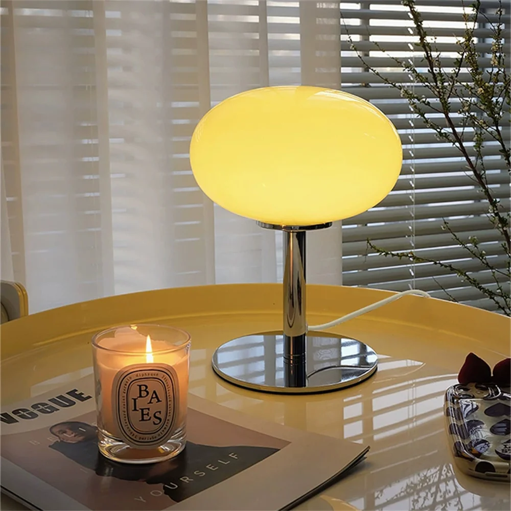 Lollipop Table Lamp Medieval Cream Glass Lamp Living Room Bedroom Study ... - $42.13+
