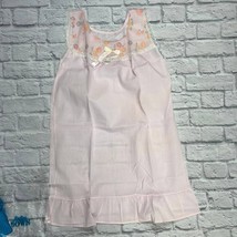 Vintage Union Made Cotton Nightgown Sleeveless Pink Beverly New 70s Dacron M - £27.05 GBP
