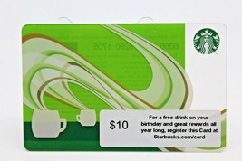 Starbucks Coffee 2010 Gift Card Aroma Mugs Green Zero Balance No Value Collector - £8.99 GBP