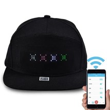 Unisex Bluetooth LED Mobile Phone APP Controlled Baseball Hat Scroll Message Dis - £89.73 GBP